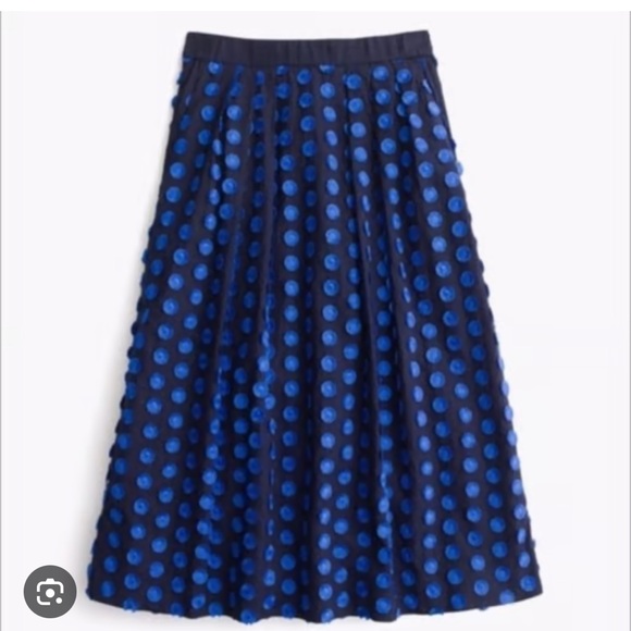 NWOT J. Crew Midi Skirt in Fringi Dots, size 4 - Picture 4 of 13